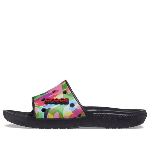 Crocs Classic Bubble Block Slides 'Black Multi' - 207408-0C4