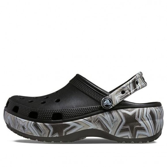 (WMNS) Crocs Classic Crush Disco Clog 'Black' - 208123-0C4