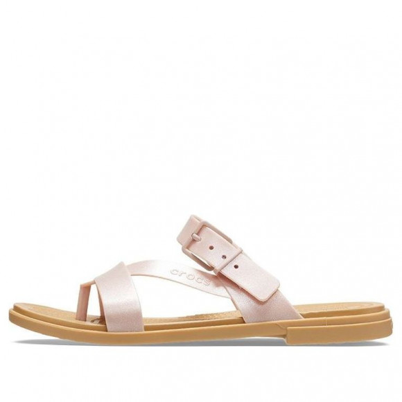 (WMNS) Crocs Tulum Shimmer Toe Post Sandals 'Pink Clay' - 208666-6TY