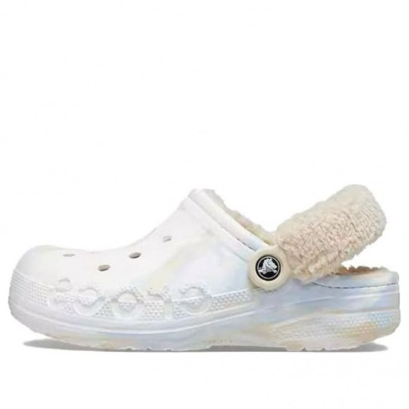 (WMNS) Crocs Baya Lined Fuzz Strap Marbled Clog 'White Multi' - 209241