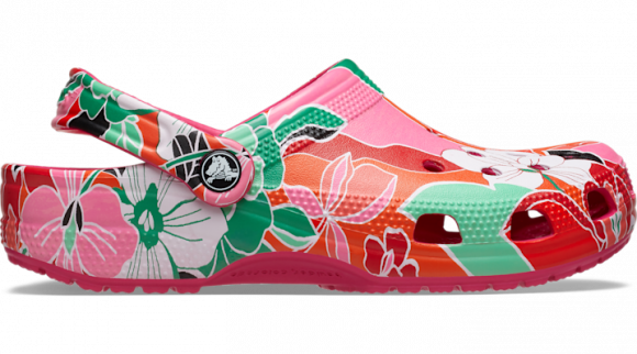 Crocs Classic Woodcut Floral Klompen Unisex Dragon Fruit - 209839-6ZQ