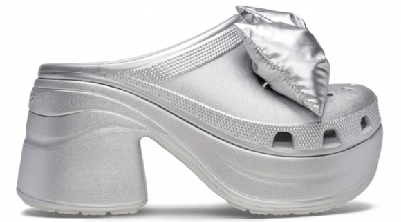 Crocs unisex Siren Metallic Bow Clogs Silver Metallic - 210050-0P1