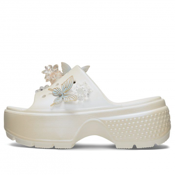 (WMNS) Crocs Stomp Slides 'White' - 210180-100