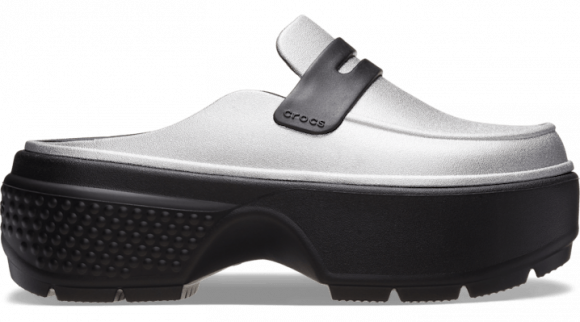 Crocs Stomp Metallic Loafer Klompen Unisex Silver / Black - 210363-01V