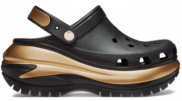 Crocs Mega Crush Metallic Klompen Unisex Black / Gold - 210368-072