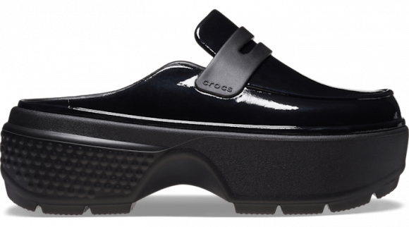 Crocs Stomp High Shine Loafer Klompen Unisex Black - 210659-001