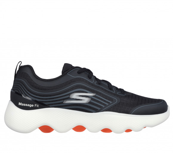 Skechers Men's GO WALK Massage Fit - Hydro Massage Sneaker in Black/Orange - 216412