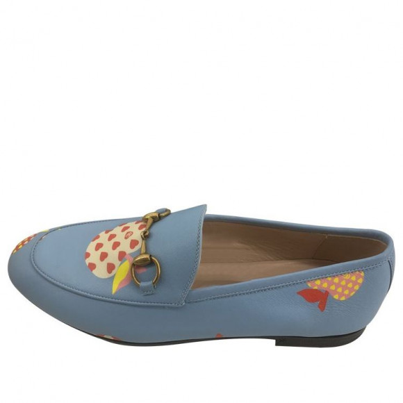 (WMNS) blue gucci Leather Slip On 'Blue Red' - 22M104861