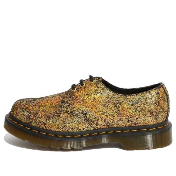 (WMNS) Dr. Martens 1461 Metallic Leather Oxford Shoes 'Iridescent Crackle - Gold' - 25729710