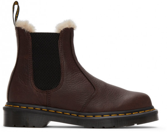 Dr. Martens Brown Faux-Fur 2976 Chelsea Boots - 26333257