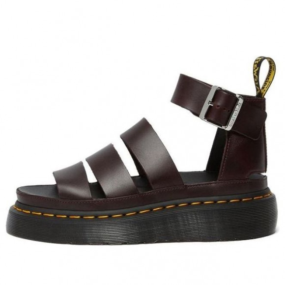 (WMNS) Dr. Martens Clarissa II Atlas Quad Leather Platform Sandals 'Oxblood' - 26684601