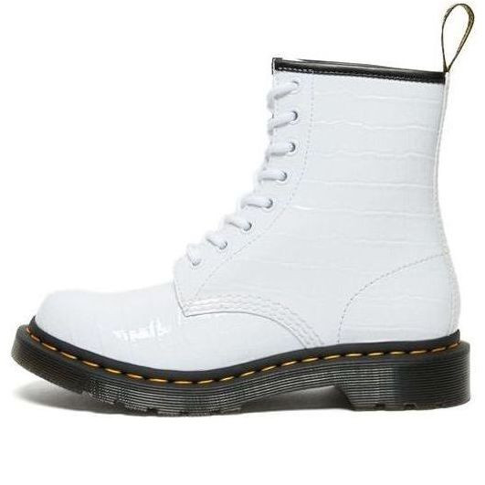 (WMNS) Dr. Martens 1460 Patent Croc Emboss Leather Boots 'White' - 26855100