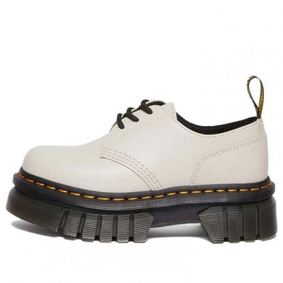 (WMNS) Dr. Martens Audrick Nappa Leather Platform Shoes 'Cobblestone Grey' - 27147055