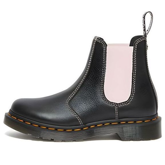 (WMNS) Dr. Martens 2976 Contrast Leather Chelsea Boots 'Black Pink' - 27275001