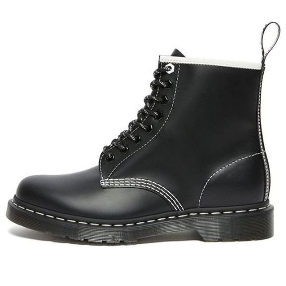 Dr.Martens 1460 Contrast Stitch Leather Lace Up Boots 'Black Smooth Leather' - 27303001