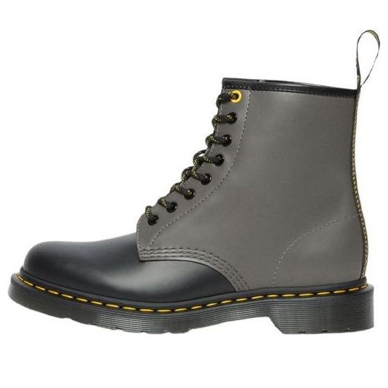 Dr. Martens 1460 Smooth Clash Leather Lace Up Boots 'Grey Black' - 27538001