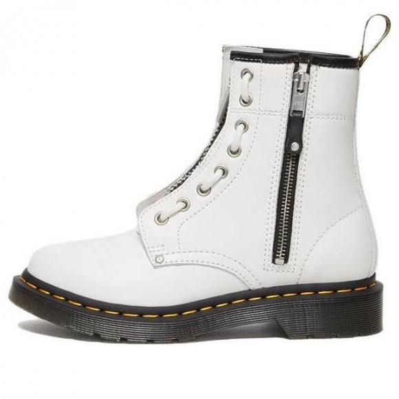 (WMNS) Dr. Martens 1460 Double Zip Leather Lace Up Boots 'White' - 27624100