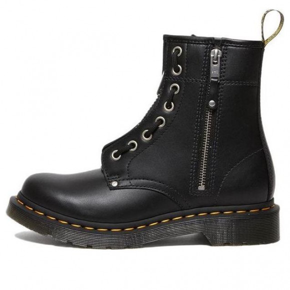 (WMNS) Dr. Martens 1460 Double Zip Leather Lace Up Boots 'Black' - 27629001