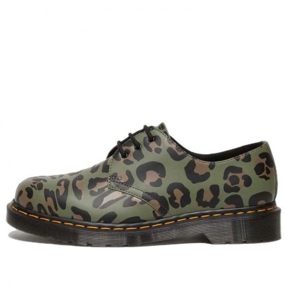 Dr. Martens 1461 Distorted Leopard Print Oxford Shoes 'Khaki Green' - 27686384