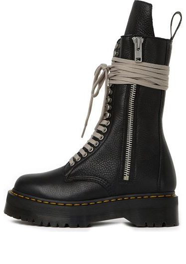 Dr.Martens x Rick Owens 1918 Leather Lace Up Platform Boots 'Black' - 27979001