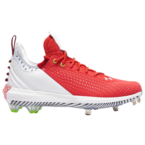 Under Armour Harper 5 Low ST - Men's Metal Cleats Shoes - Red / White / White - 3023001-600