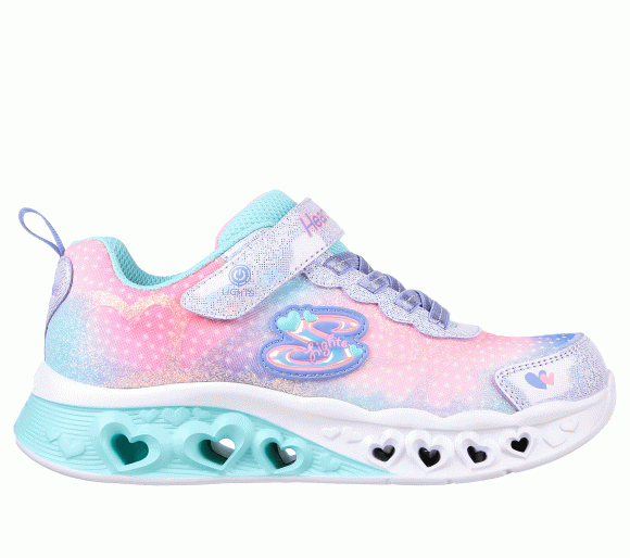 Skechers Girls Flutter Heart Lights - Simply Love Sneaker in Lavender - 302315L