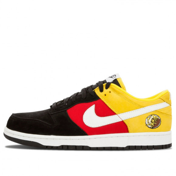 yellow blue and red nike shoes
