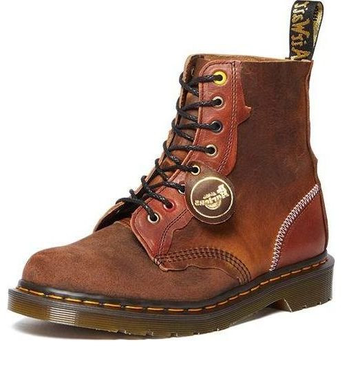 Dr. Martens 1460 Pascal Made in England Deadstock Leather Lace Up Boots 'Mid Brown' - 30608486