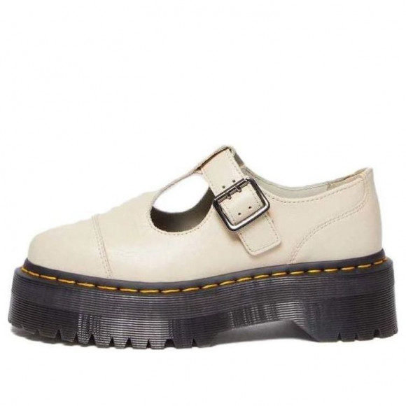 (WMNS) Dr. Martens Bethan Pisa Leather Platform Mary Jane 'Parchment Beige' - 30617292