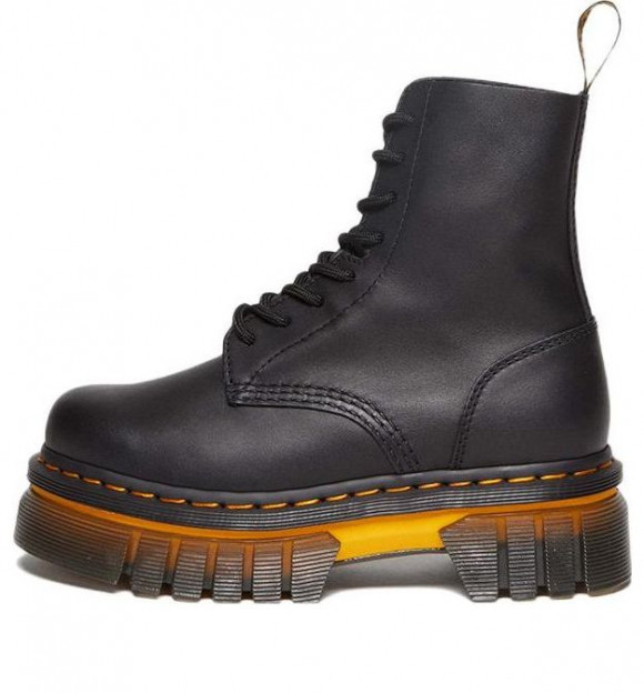 (WMNS) Dr. Martens Audrick Contrast Sole Leather Platform Ankle Boots 'Black' - 30671001