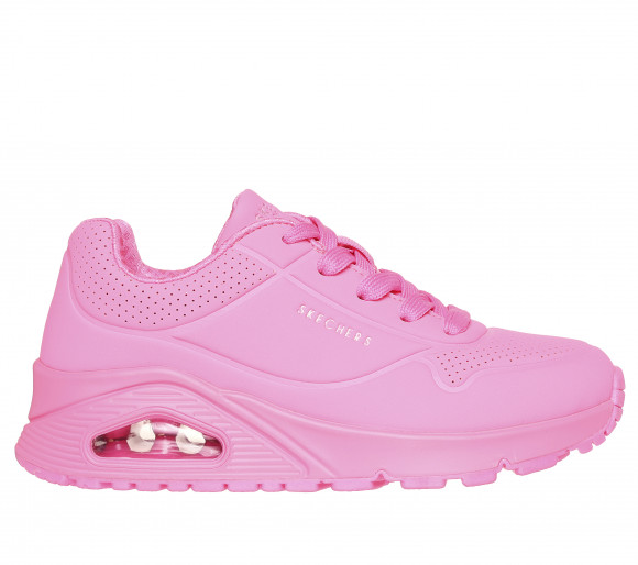 Skechers Girls Uno Gen1 - Neon Glow Sneaker in Neon Pink - 310525L