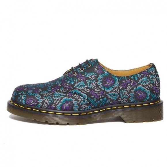 Dr. Martens 1461 Floral Jacquard Oxord Shoes 'Black Purple' - 31135548