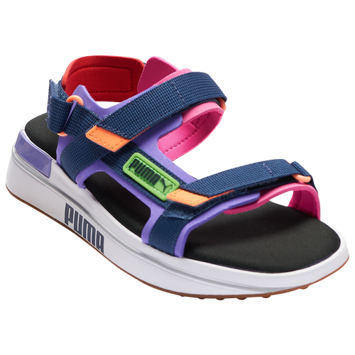 Women S Slides Puma Chaussures Football King Top Fg Luminous Purple Dark Denim White Puma Rider Sandal