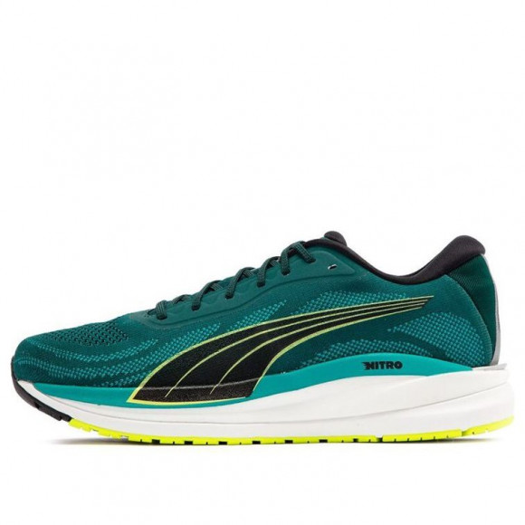 PUMA Magnify Nitro Knit GREEN/GOLD/GRAY Marathon Running Shoes 376907-03