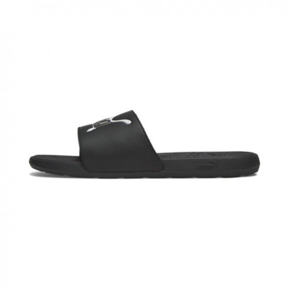 PUMA Cool Cat 2.0 Leap Slides in Black/White/Shadow Grey