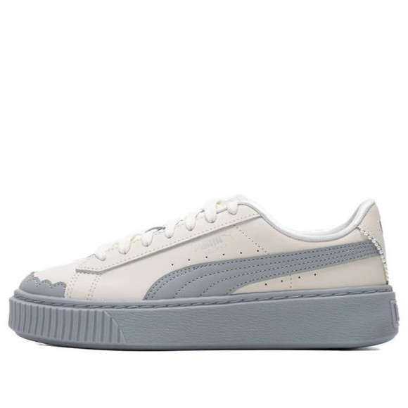 (WMNS) PUMA Basket Platform Shoes 'Pearl White Blue' - 398910-04