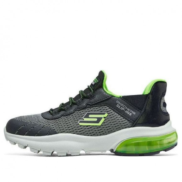 (GS) Skechers Slip-ins Razor Flex Air Sneaker 'Grey Black Green' - 403839L-CCBK