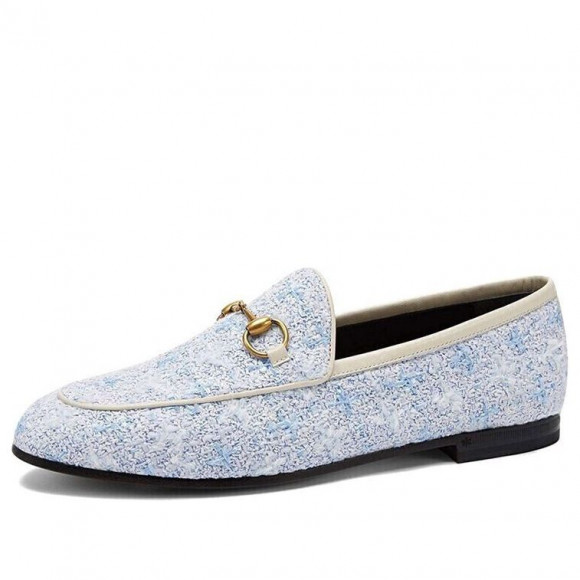 (WMNS) Gucci Jordaan Tweed Loafers 'Blue' - 431467-GYV10-4590