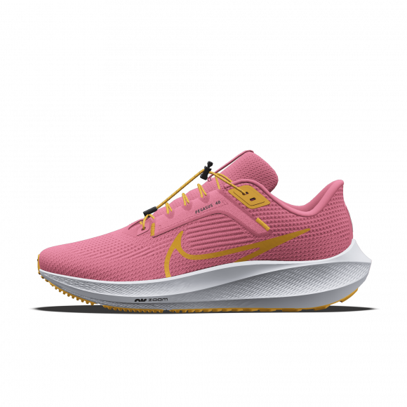 nike drip Pegasus 40 By You Custom Women's Road Running Shoes - Pink - 4903963791