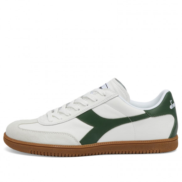 Diadora Men's Trainer in White/Fogliage Green - 501-181246-C1161