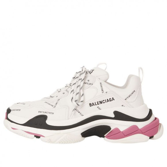 (WMNS) Balenciaga Triple S Sneaker 'Allover Logo White Pink' - 524039W2FA49155