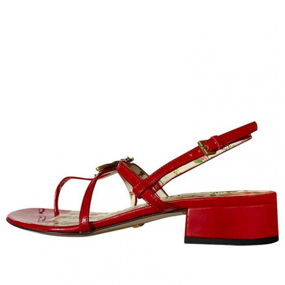 (WMNS) Gucci Bee Thong Sandal 'Hibiscus Red' - 524624-BNC00-6433