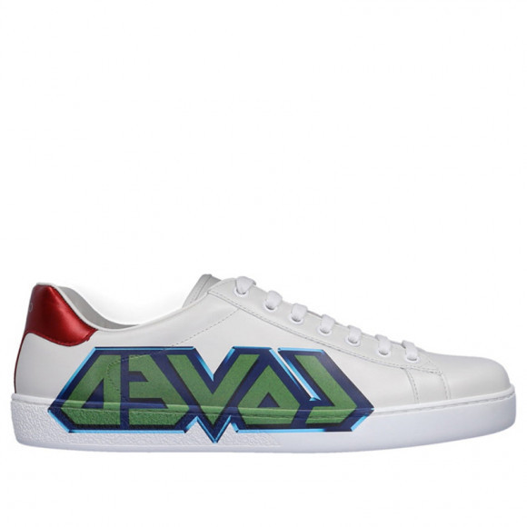 A38V0 - 9062 - Gucci Ace 'Loved' White/Blue Sneakers/Shoes 548758 - Gucci KIDS GIRLS CLOTHES 4-14 SHIRTS