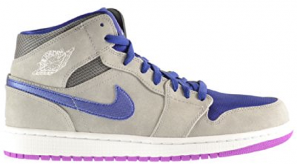 Jordan 1 Mid Matte Silver Laser Purple - 554724-008