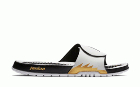 Jordan Hydro V Retro White Metallic Gold Slides 555501-153 - 555501-153