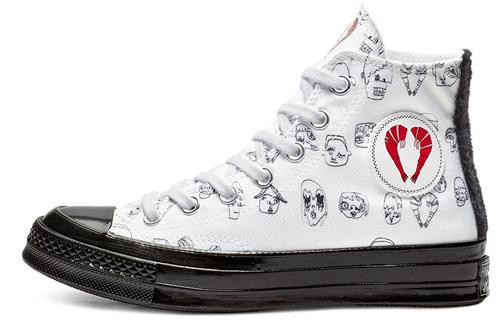 Converse Shrimps x Womens WMNS Chuck 70 High 'White Black' White/Black/Black Canvas Shoes/Sneakers 563839C - 563839C