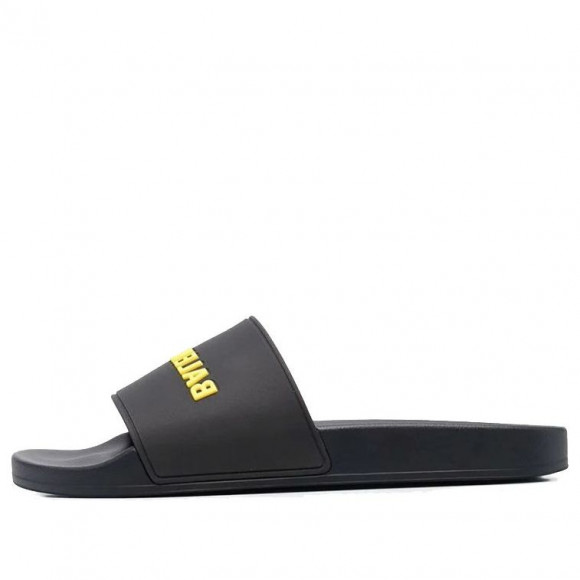 Balenciaga Pool Slides 'Black Yellow' - 565826W1S801070