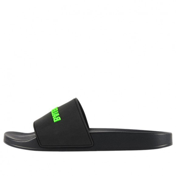 Balenciaga Rubber Slides 'Black Fluo Green' - 565826W1S811030