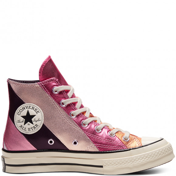 shiny pink converse