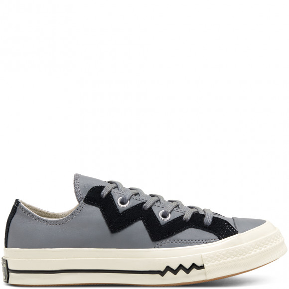 Leather and Chevron Chuck 70 Low Top für Damen Black - 566137C